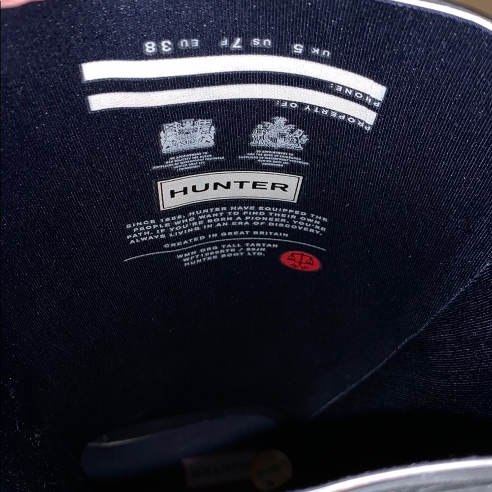 Hunter turquoise plaid tall boots - Picture 8 of 10